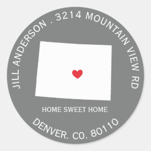 COLORADO State    New Address Label Sticker