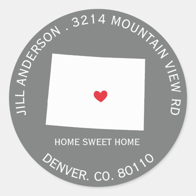 COLORADO State |  New Address Label Sticker (Front)