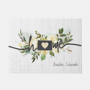 Colorado State Personalised Your Home City Rustic Doormat