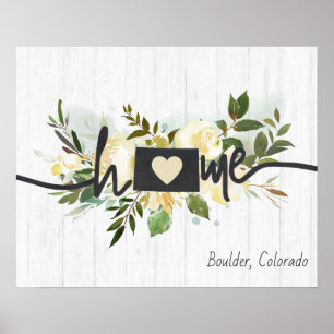 Colorado State Personalised Your Home City Rustic Poster