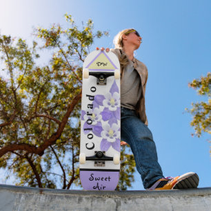 Colorado State Skateboard w/Columbine Flower