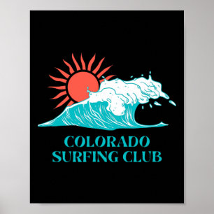 Colorado Surfing Club Retro Ironic Vacation Poster