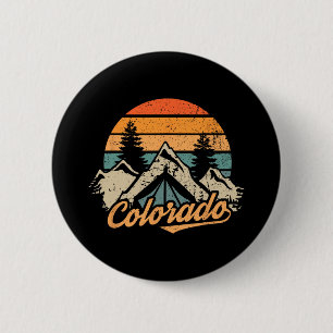 Colorado Tee - Retro Vintage Mountains Nature Hiki 6 Cm Round Badge