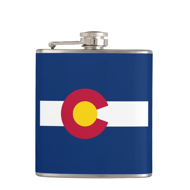 Colorado: The Centennial US State Flag Hip Flask (Front)