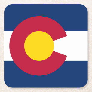 Colorado: The Centennial US State Flag Square Paper Coaster
