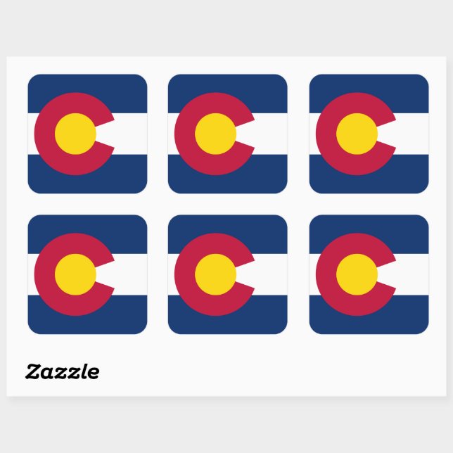 Colorado: The Centennial US State Flag Square Sticker (Sheet)