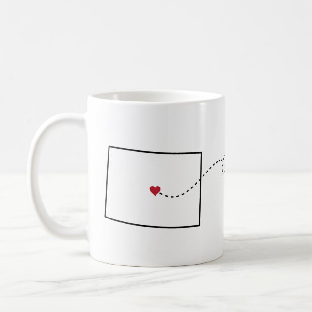 Colorado to Iowa - Heart2Heart Coffee Mug (Left)