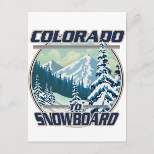 Colorado To Snowboard Invitation Postcard