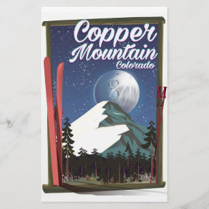 Colorado travel poster Copper Mountain Stationery