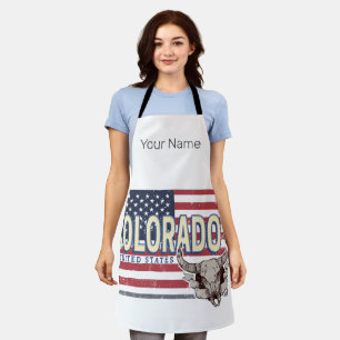 Colorado United States Retro State Map Vintage USA Apron
