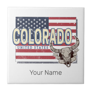 Colorado United States Retro State Map Vintage USA Ceramic Tile