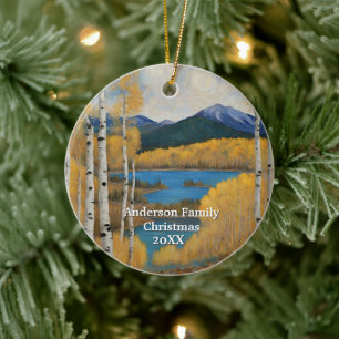 Colorado Utha Mountain Ceramic Ornament