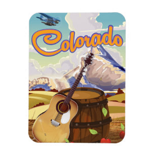 Colorado vintage cartoon travel poster magnet