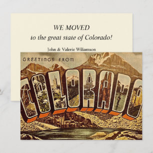 Colorado Vintage Postcard Moving Announcement