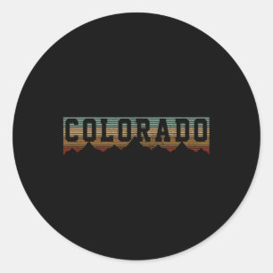Colorado Vintage Rocky Mountains Nature Outdoor Hi Classic Round Sticker