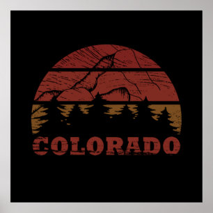 colorado vintage sunset poster