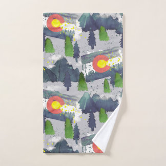 Colorado watercolor hand towel