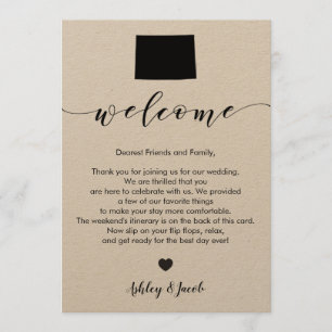 Colorado Wedding Welcome Letter & Itinerary Card