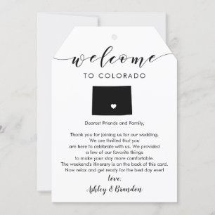 Colorado Wedding Welcome Tag, Letter Itinerary