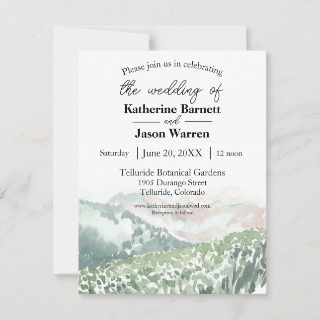 Colorado Wildflowers Mountains Summer Watercolor Invitation (Front)