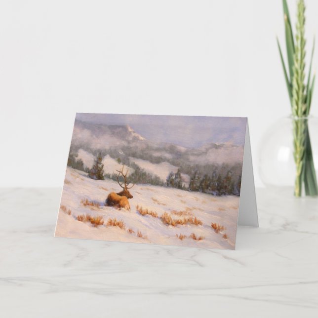 Colorado Winter Mountain Elk Card (Front)