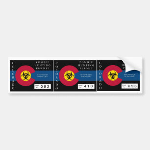 Colorado Zombie Hunting Permit Bumper Sticker