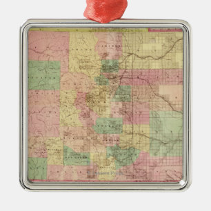 ColoradoPanoramic MapColorado Metal Tree Decoration