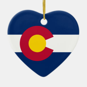 Colorado's Flag Ceramic Tree Decoration