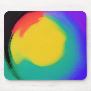 Colorball abstract art yellow green red indigo mouse pad