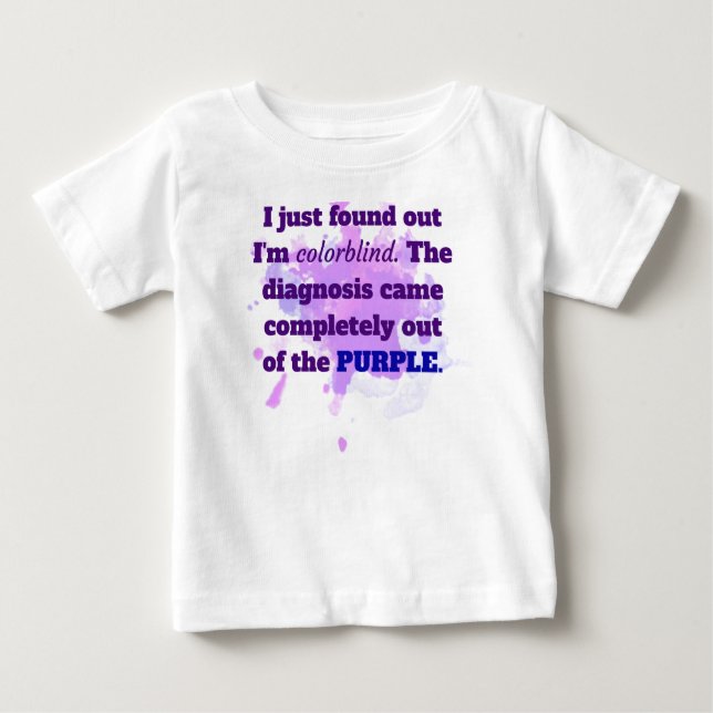 Colorblind Funny Joke Shirt Purple Blue (Front)