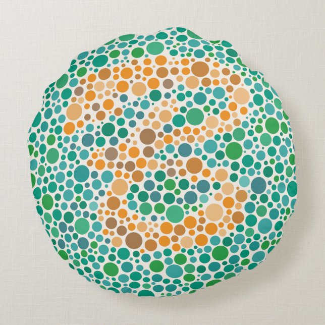 Colorblind Test B Round Cushion (Back)