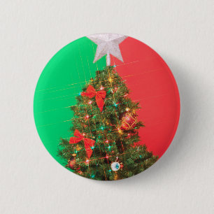 colorblock christmas tree 6 cm round badge