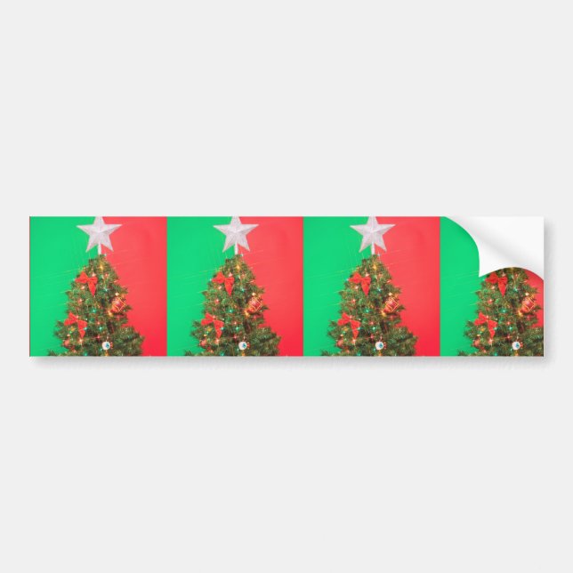 colorblock christmas tree bumper sticker (Front)