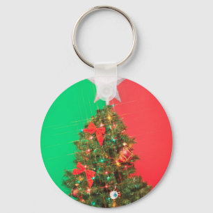colorblock christmas tree key ring