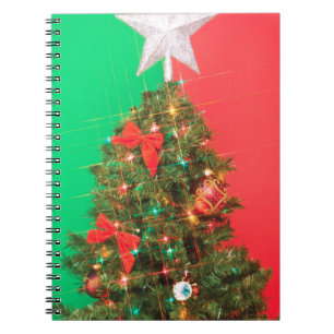 colorblock christmas tree notebook