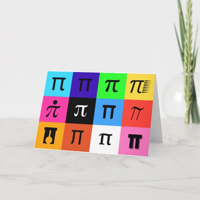 colorblock happy pi day card (Front)