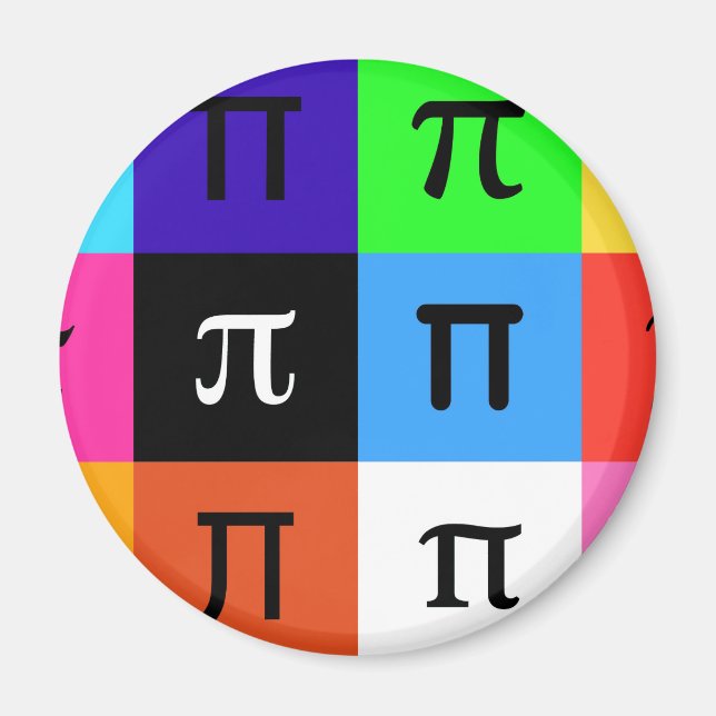 colorblock happy pi day magnet (Front)