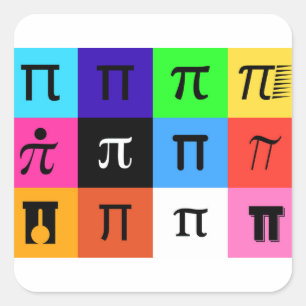 colorblock happy pi day square sticker