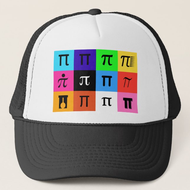 colorblock happy pi day trucker hat (Front)
