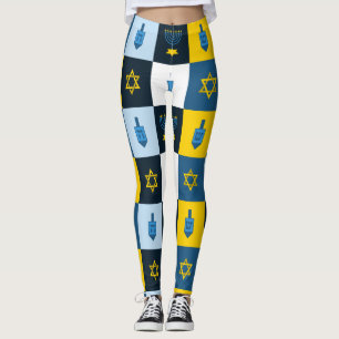 colorblock hebrew hanukkah leggings