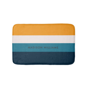 Colorblock Horizontal Stripe Minimalist   Bath Mat