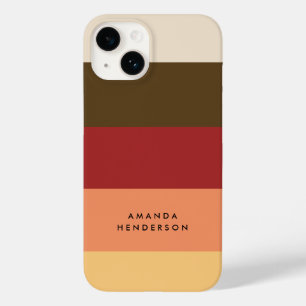 Colorblock Horizontal Stripe Personalised Name Case-Mate iPhone 14 Case