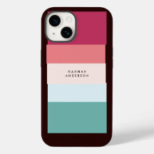 Colorblock Horizontal Stripe Pink & Green Monogram