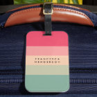 Colorblock Horizontal Stripe Pink & Green Monogram