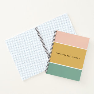Colorblock Horizontal Stripe Pink Notebook