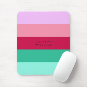 Colorblock Horizontal Stripe Viva Magenta Spring Mouse Pad