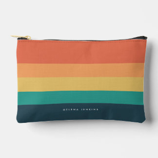 Colorblock Horizontal Striped Colourful Monogram Accessory Pouch