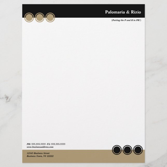 Colorblock Letterhead in Black and Tan2 (Front)
