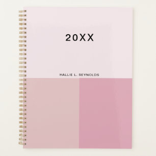 Colorblock Monogram Blush Pastel Pale Pink Planner