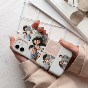 Colorblock Photo Collage & Monogram iPhone Case